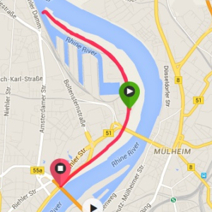Bild Strecke2 Rhein Zoobrücke bis Niehler Hafen