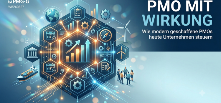 Webinar Headerbild PMO mit Wirkung (KI-generiert via Google Gemini)