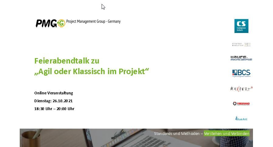 2021-10-26 - Feierabendtalk zu „Agil oder Klassisch im Projekt“