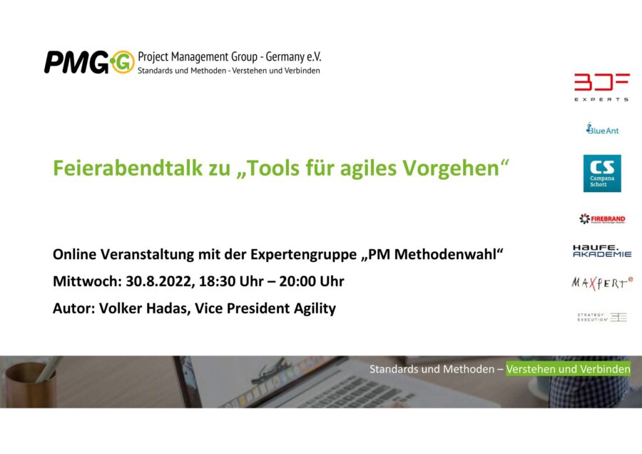 2022-08-30 - Feierabendtalk "Tools für agiles Vorgehen"